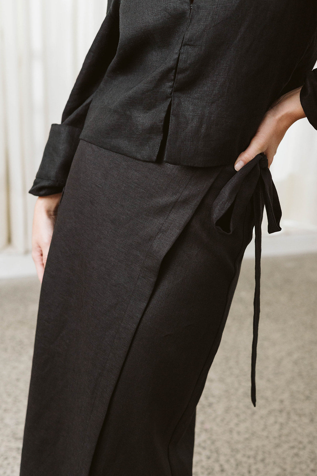 Linen Wrap Skirt
