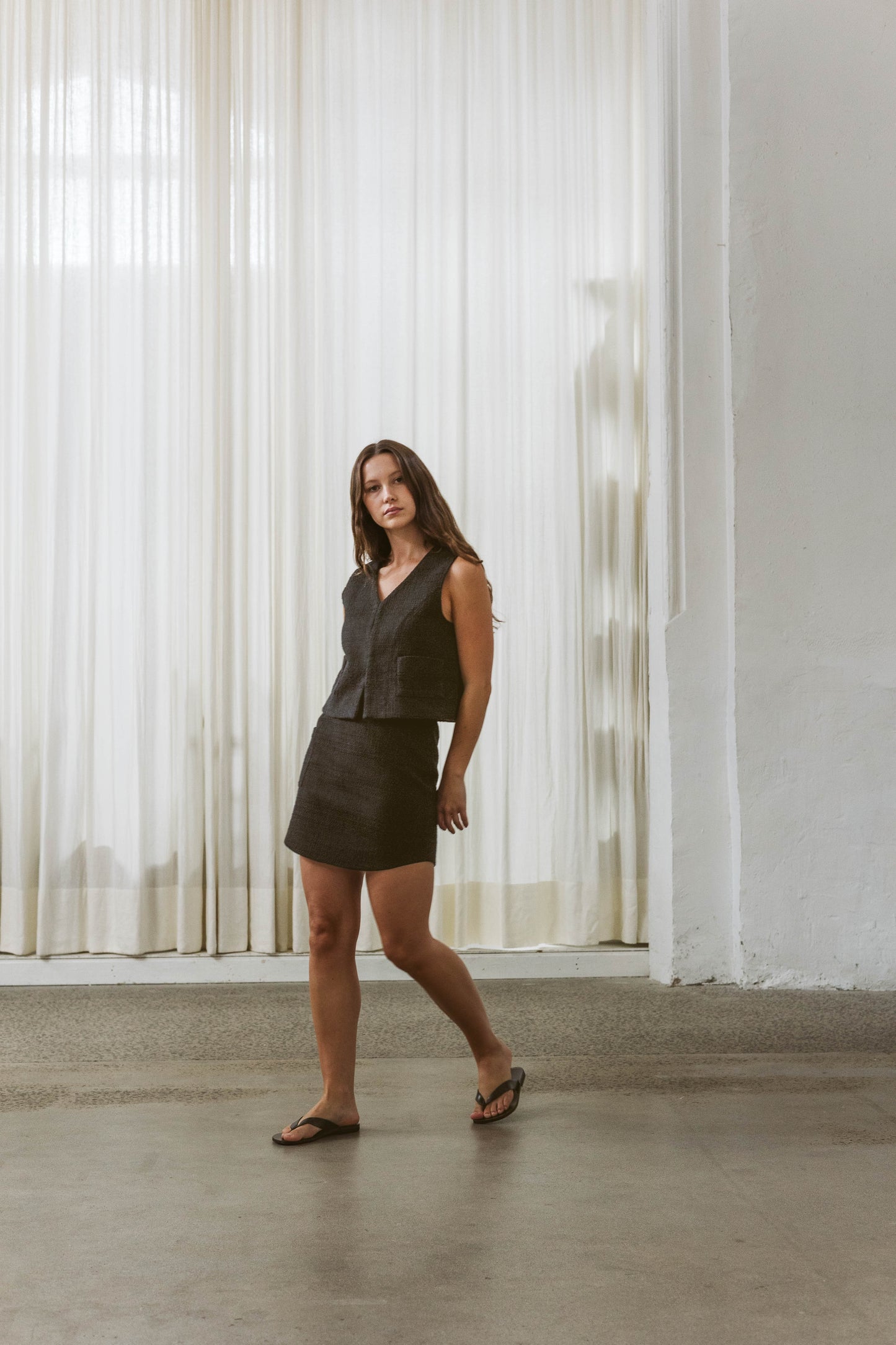 Cotton Tweed Mini Skirt