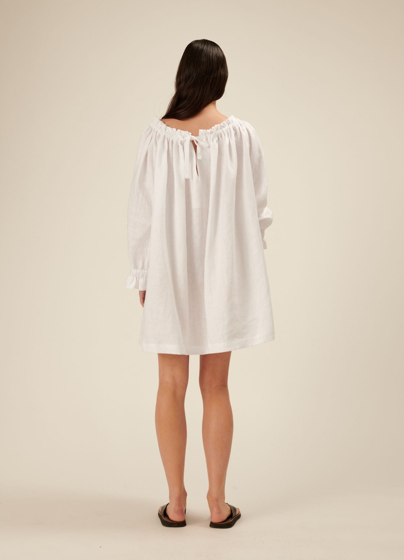Florence Linen Mini Dress - White